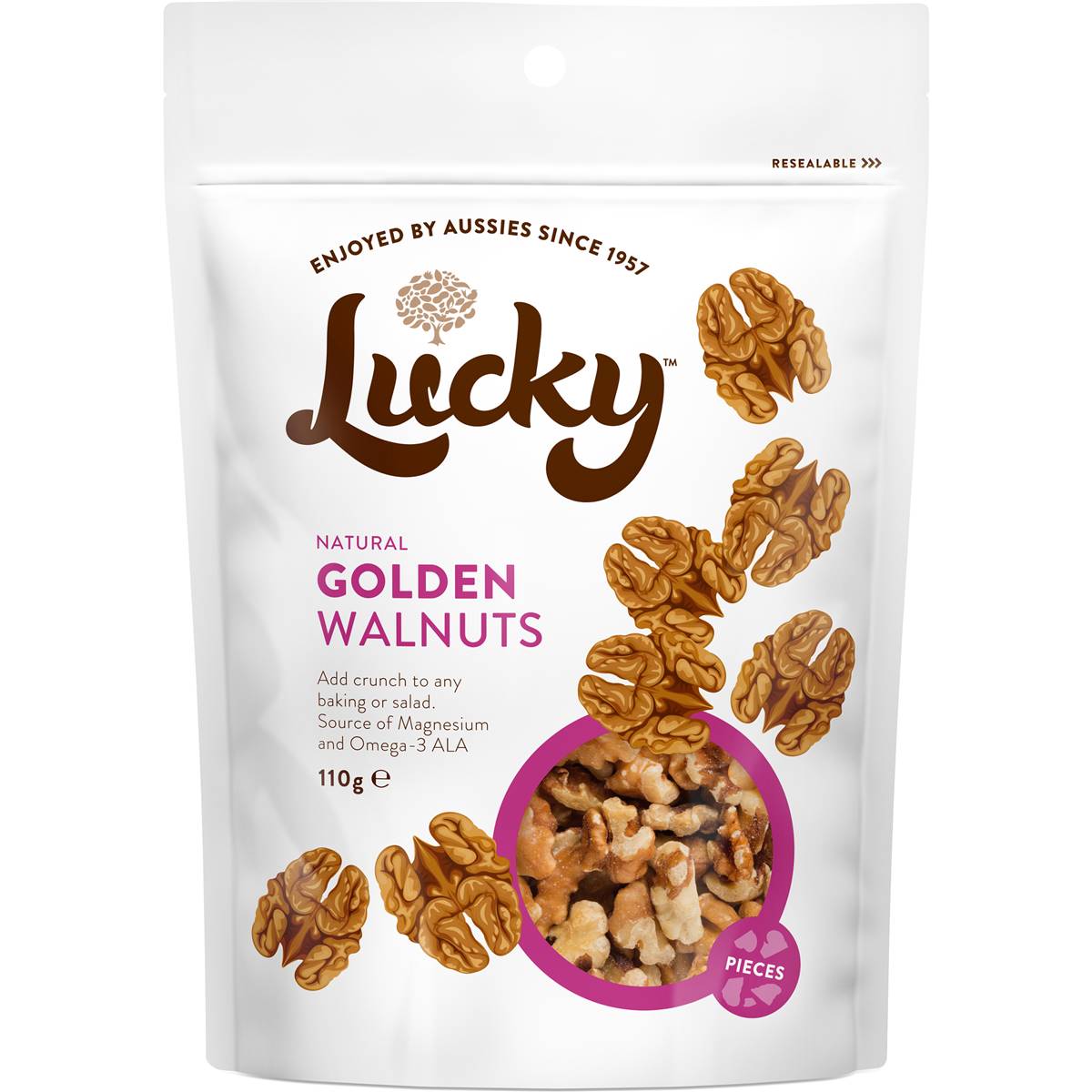 Lucky Natural Golden Walnuts 110g | Woolworths