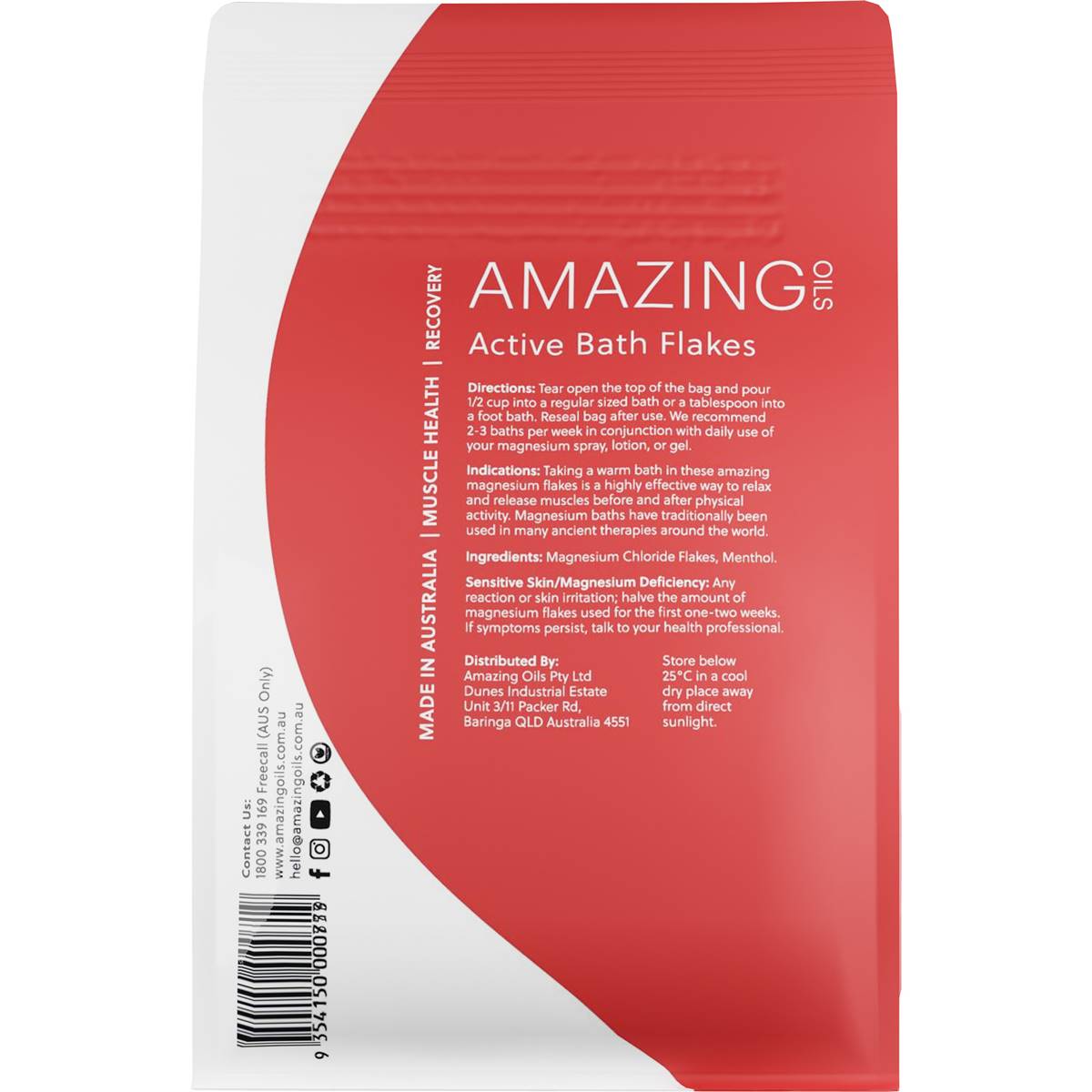 Amazing Oils Magnesium Active Bath Flakes 800g Woolworths