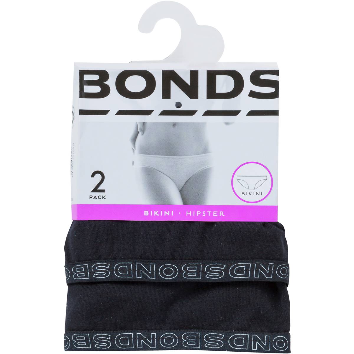 Bonds Ladies Underwear Hipster Bikini Fashion Size 12 2 Pack