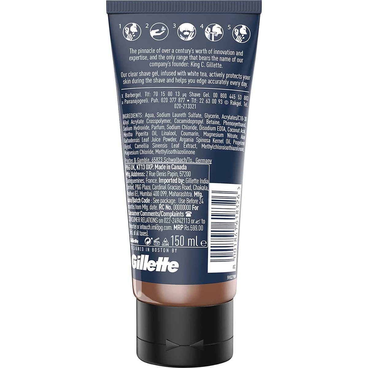 Gillette King C Transparent Shave Gel 150ml Woolworths