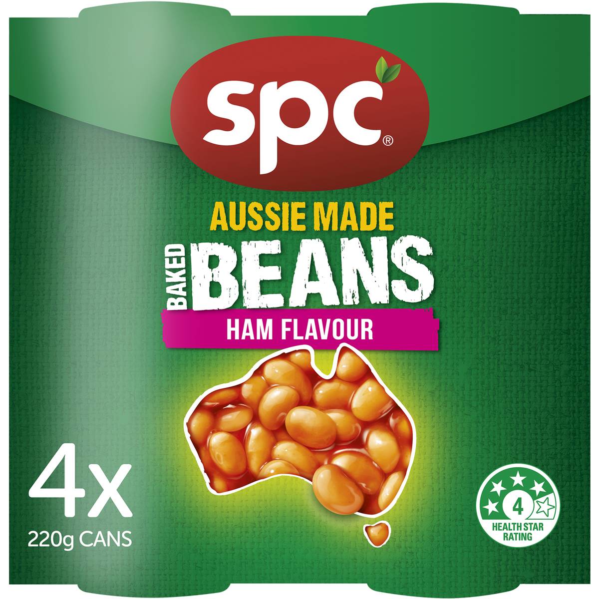 Spc Baked Beans Ham Flavour 4 X 220g Woolworths