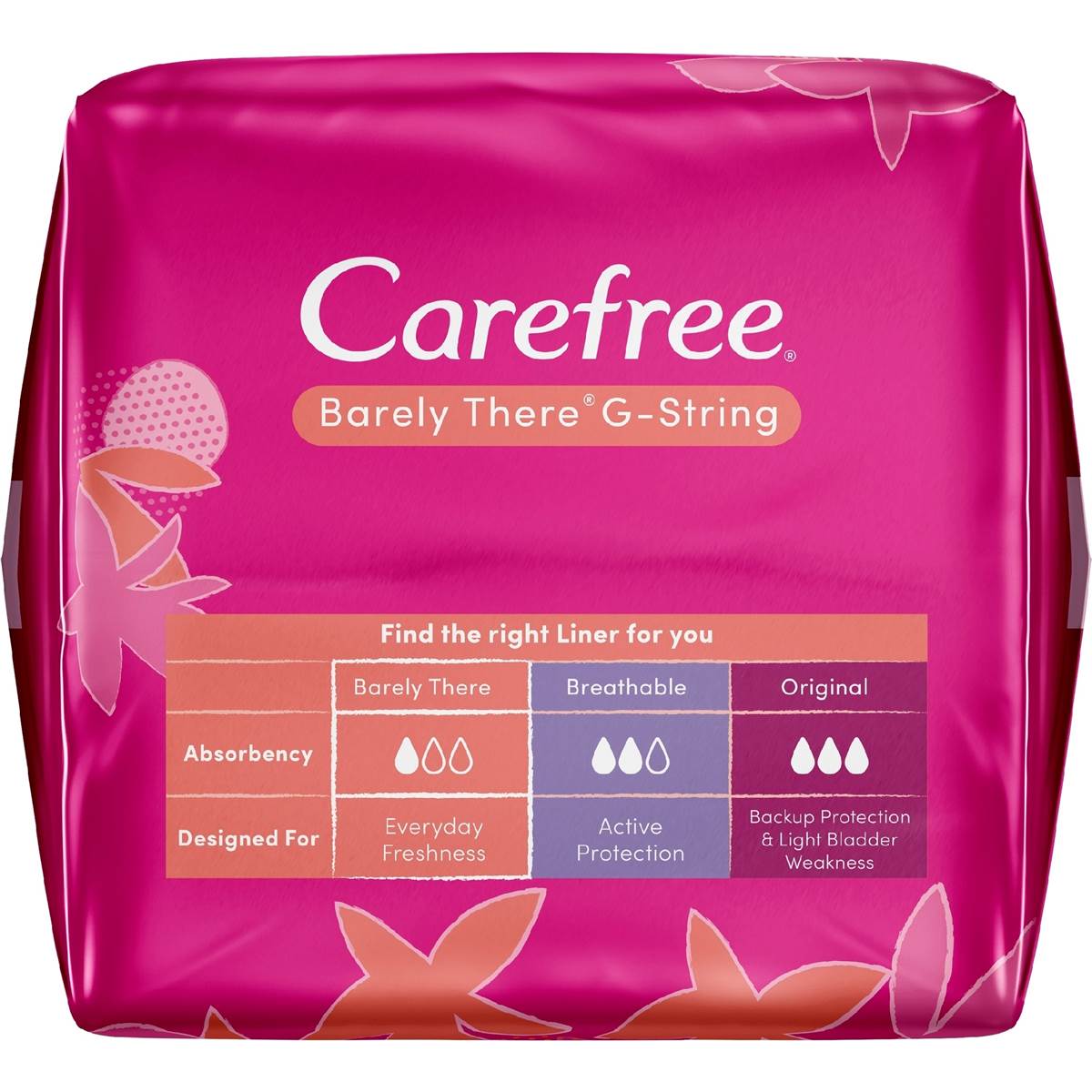 Carefree Panty Liners Barely There G String 24 Pack Woolworths