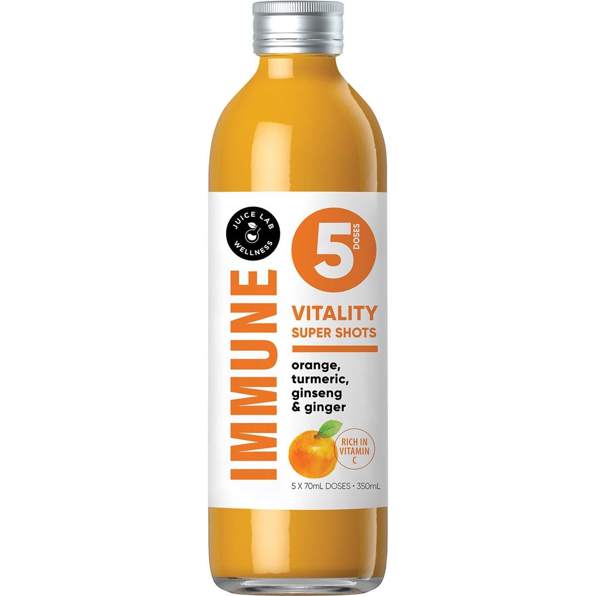 The Juice Lab Well Immune Multidose Orange Turmeric Ginger 350ml