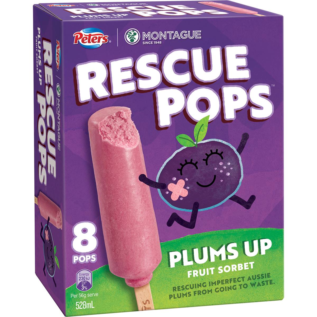 Peters Rescue Pops Plums Up Fruit Sorbet 8 Pack Woolworths