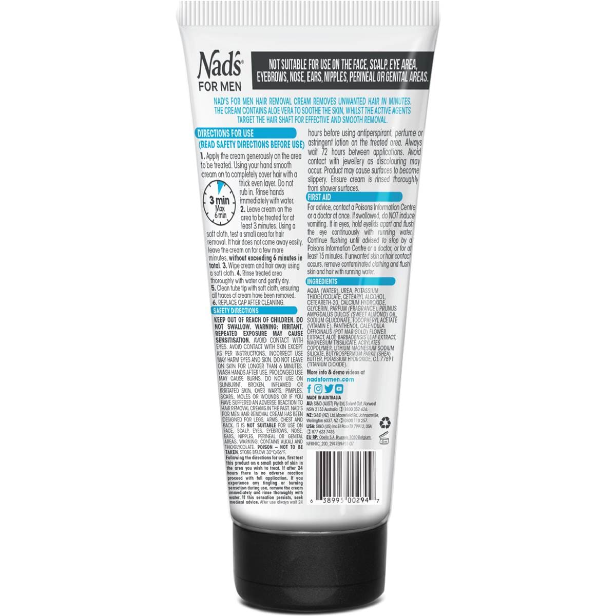 Nad's Hair Removal Cream For Men 200ml Woolworths