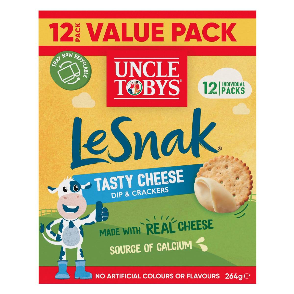 Uncle Tobys Le Snak Tasty Cheese Dip & Crackers 12 Pack Woolworths