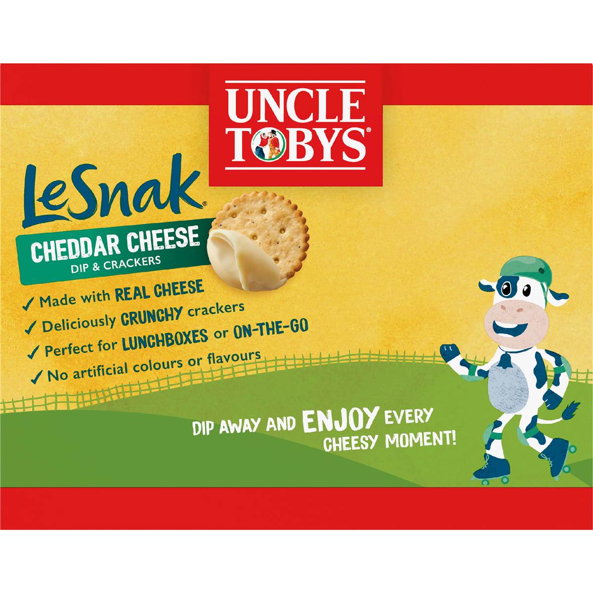 Uncle Tobys Le Snak Cheddar Cheese Dip & Crackers 6pk 132g Woolworths