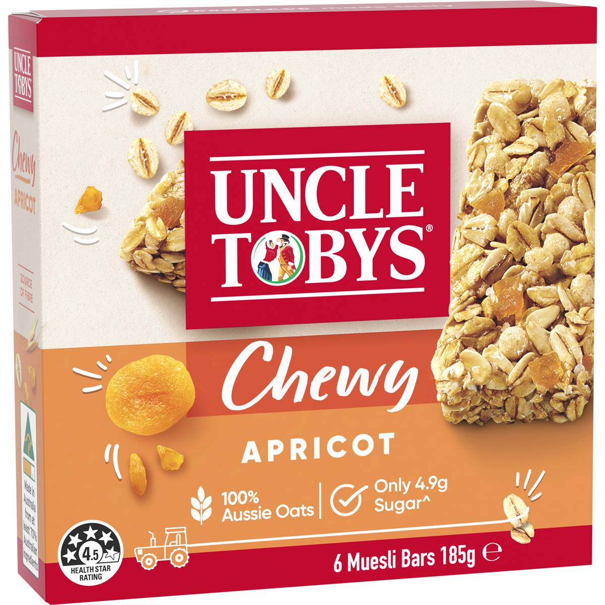 Uncle Tobys Muesli Bars Chewy Apricot 6 Pack Woolworths