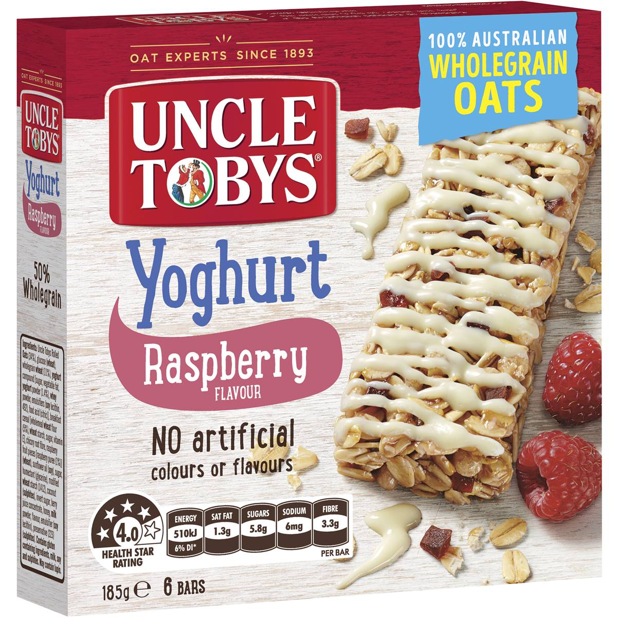 Uncle Tobys Muesli Bars Yoghurt & Raspberry 6 Pack Woolworths