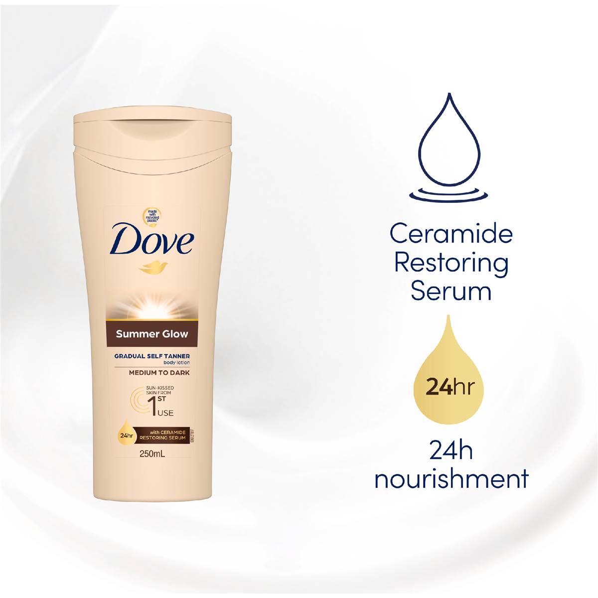 Dove Summer Glow Gradual Self Tanner Body Lotion Medium 250 Ml Woolworths
