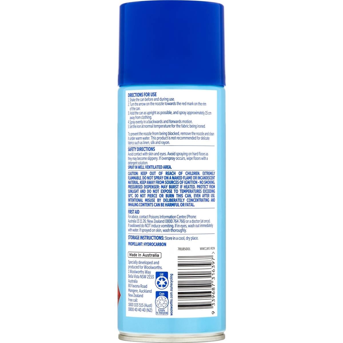 Clean Iron Aid Starch Spray 400g Woolworths