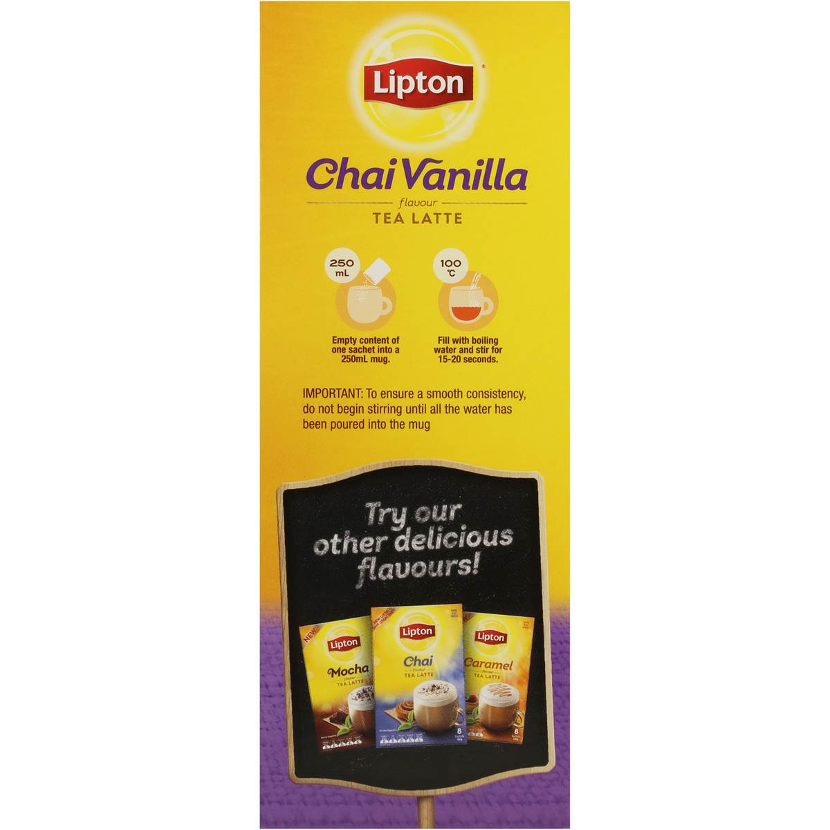 Lipton Tea Sachets Chai Latte Vanilla 8pk 185g Woolworths