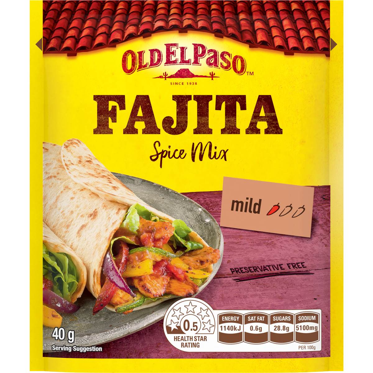 Old El Paso Fajita Spice Mix Mexican Style 40g Woolworths