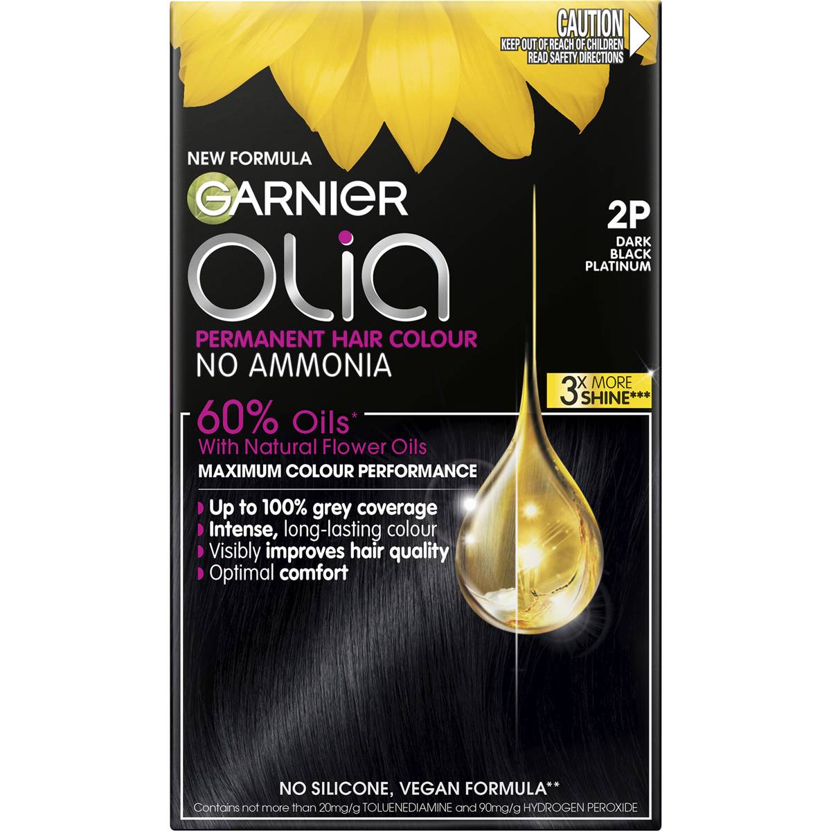 Garnier Olia Permanent Hair Colour Dark Black Platinum Each Woolworths