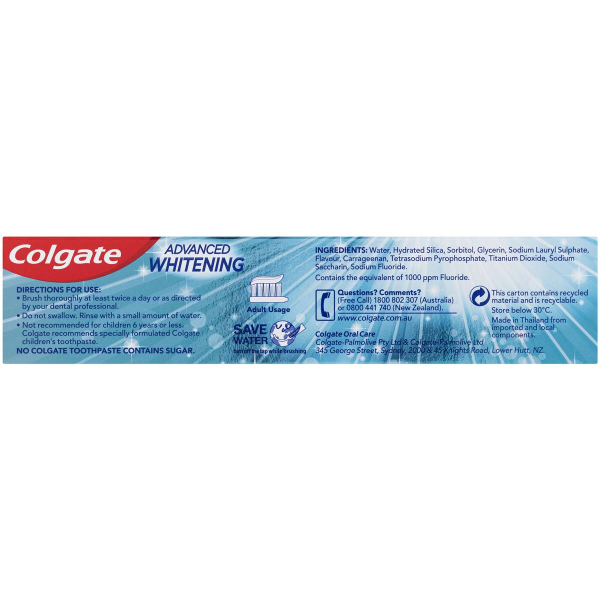 Colgate Advanced Whitening Toothpaste Whiter Teeth 110g Woolworths