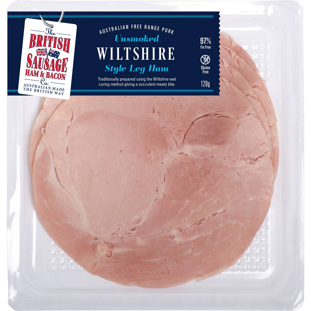 The British Sausage Co Unsmoked Wiltshire Style Leg Ham 120g Woolworths