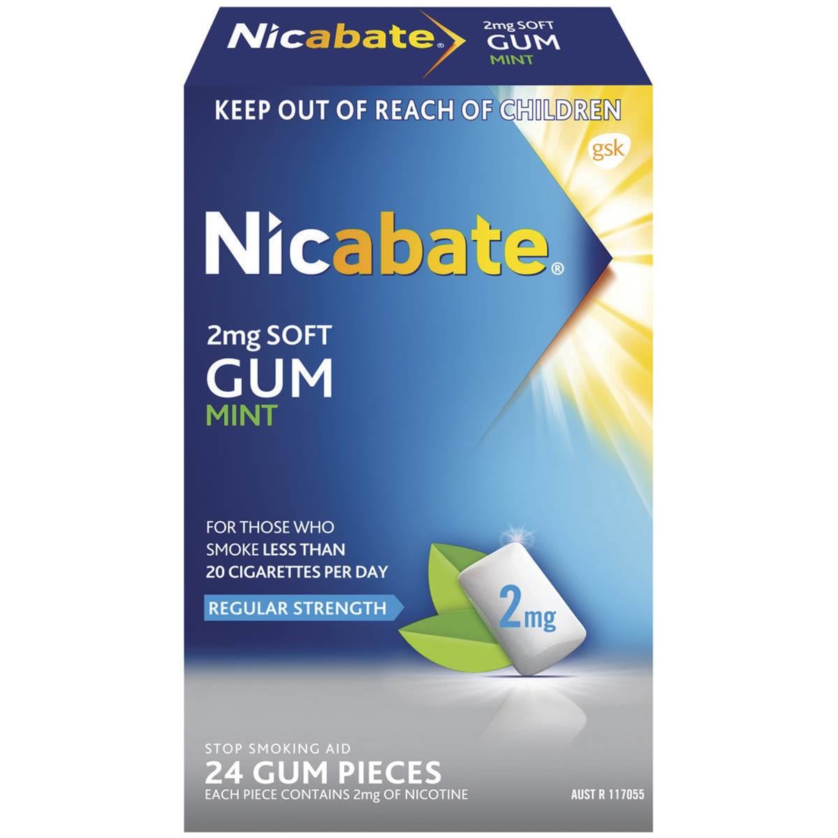Nicabate Quit Smoking Gum 2mg 24 Pack Woolworths