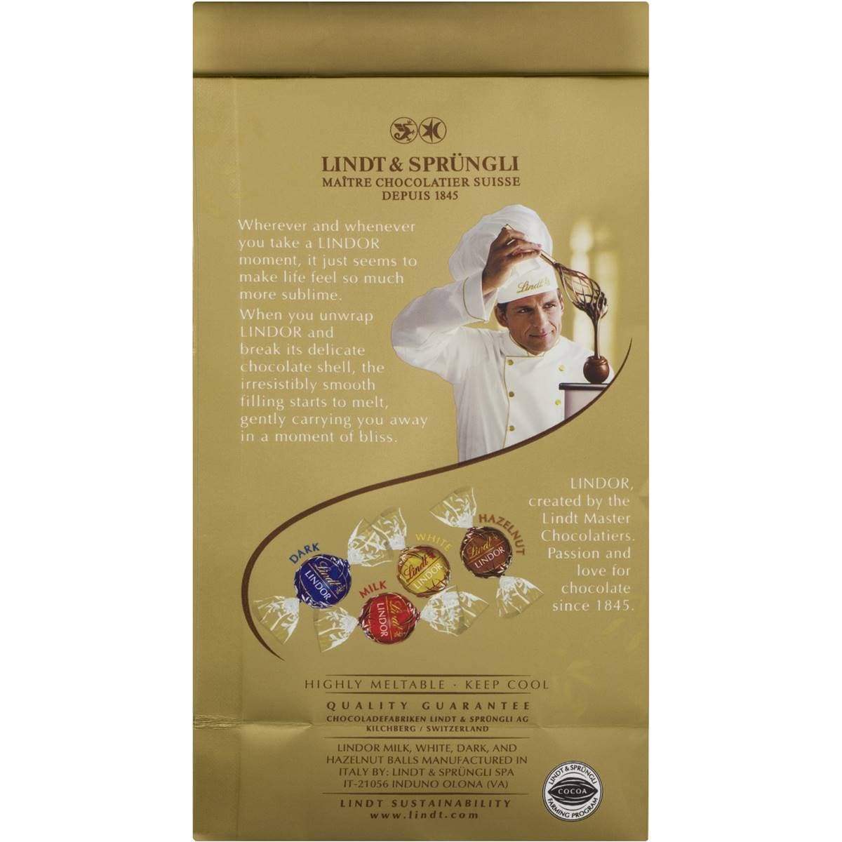 Lindt Lindor Assorted Chocolate Bag 125g Woolworths