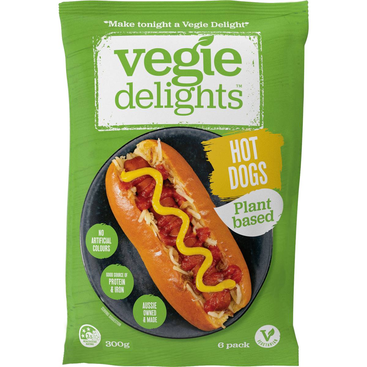 Vegie Delights Plant Based Hot Dogs 300g Woolworths