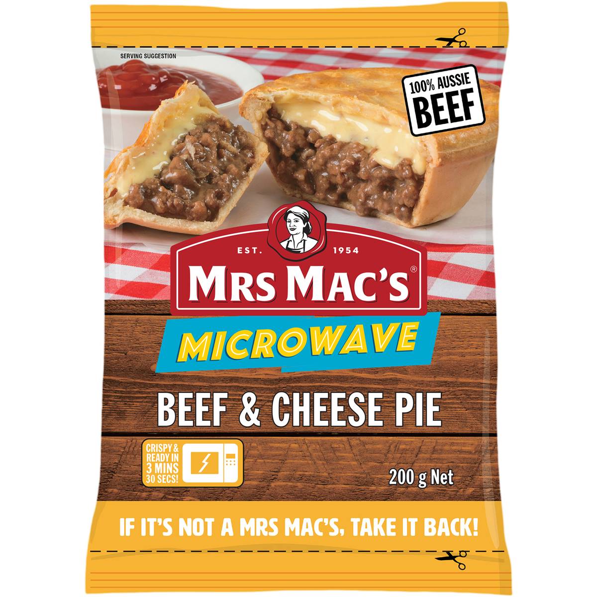 Mrs Mac's Pies Microwave Beef & Cheese