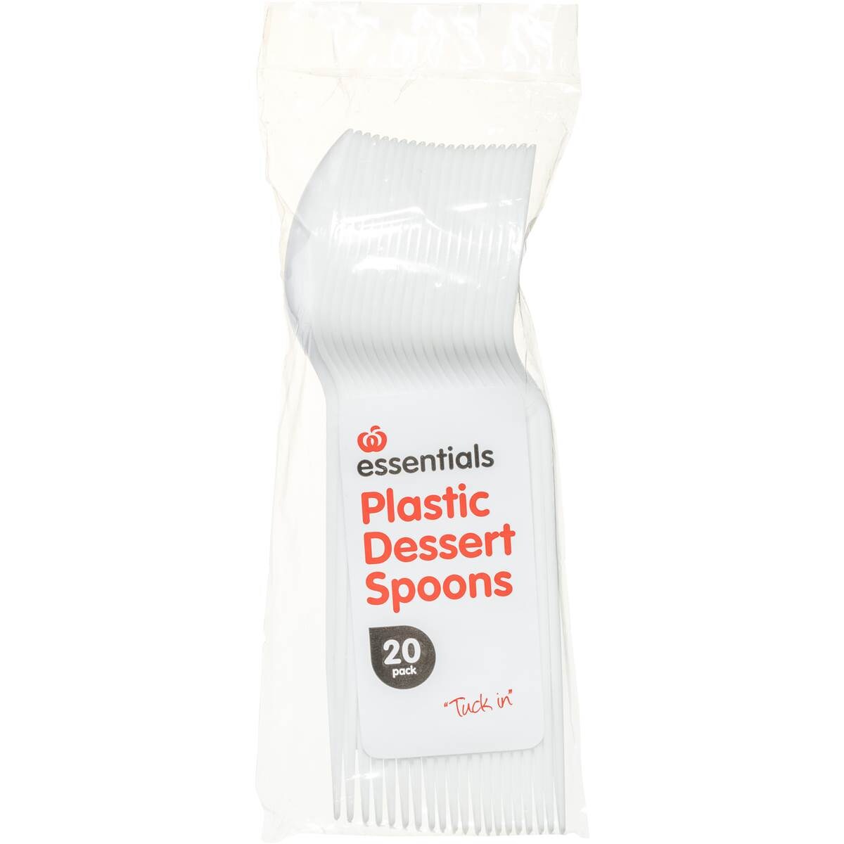 Essentials Plastic Spoons Dessert 20 Pack Woolworths