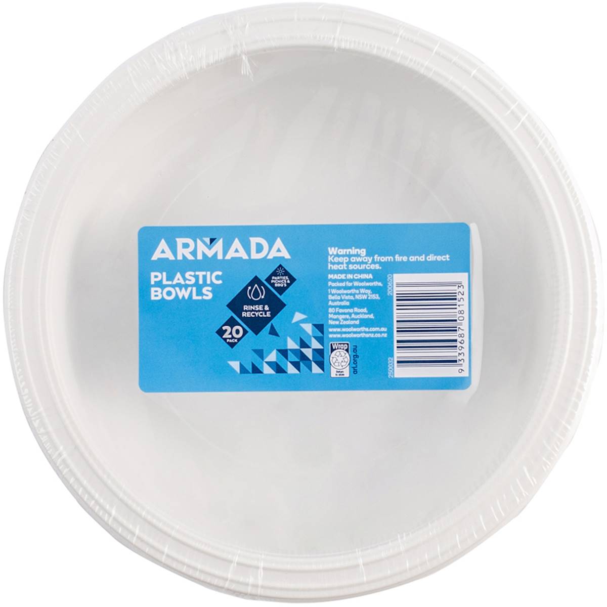 Essentials Plastic Bowls White 20 Pack Woolworths