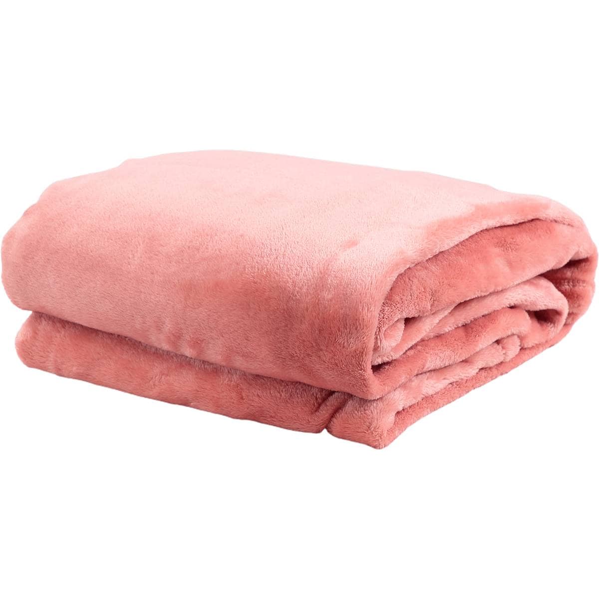Inspire Ultra Soft Blanket Single Bed Pink Each Woolworths