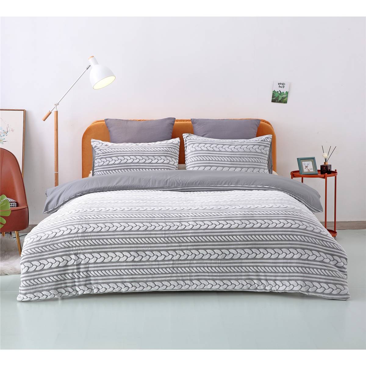 Inspire Flannel Quilt Cover Set King Bed Cable Each Woolworths