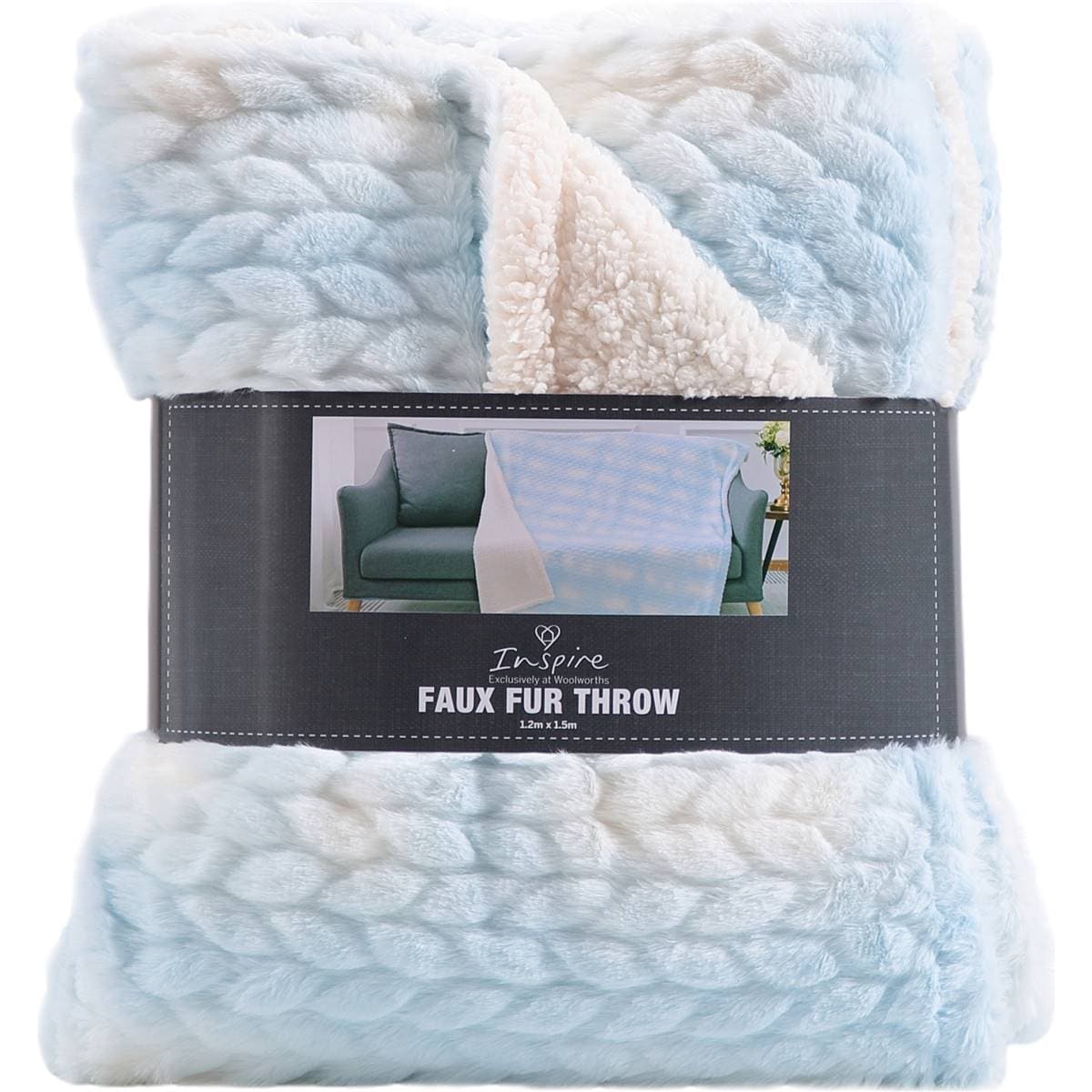 Inspire Check Faux Fur Throw Assorted Each Woolworths