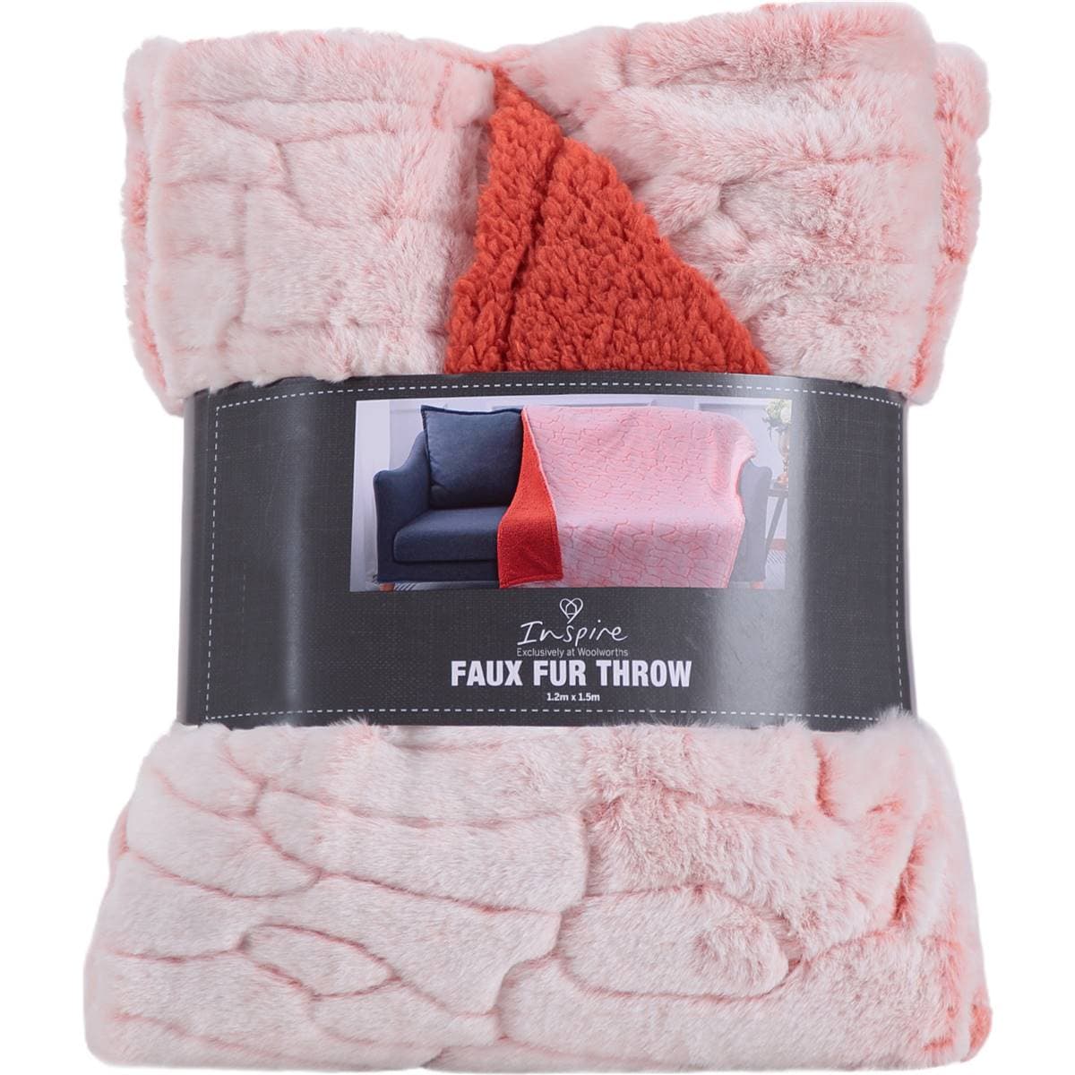 Inspire Faux Mink Throw Assorted Each Woolworths