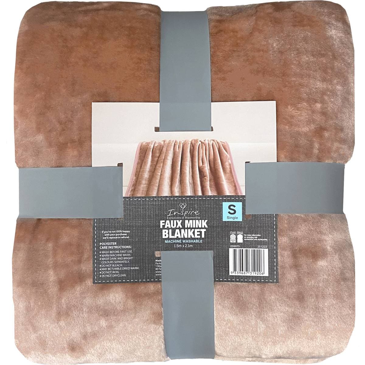 Inspire Faux Mink Blanket Single Bed Assorted Each Woolworths