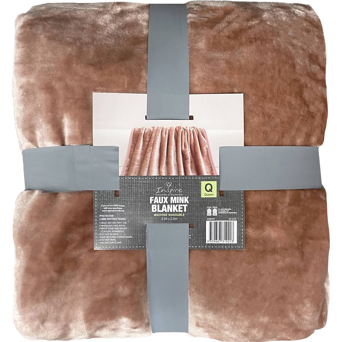 Inspire Faux Mink Blanket Queen Bed Assorted Each Woolworths