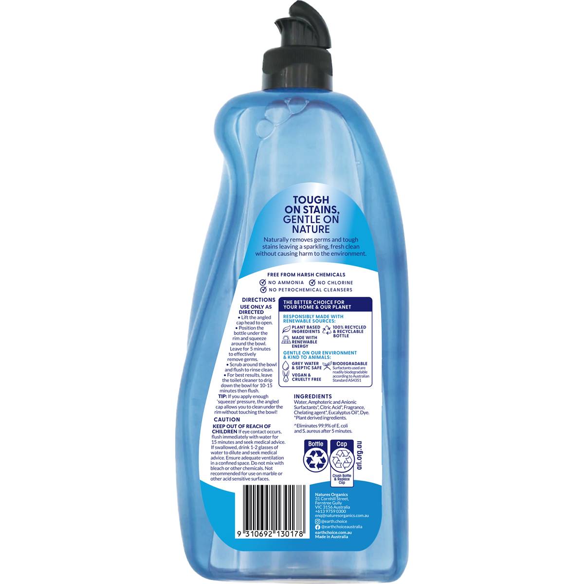 Earth Choice Toilet Cleaner Liquid Aqua 750ml Woolworths
