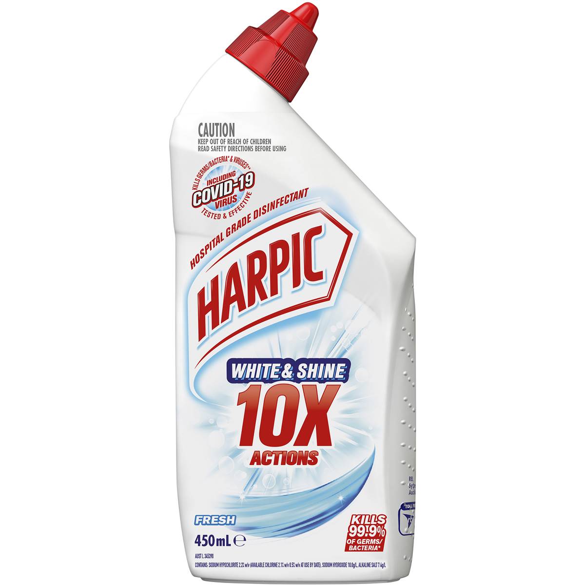 Harpic White & Shine Fresh Toilet Cleaner 450ml Woolworths