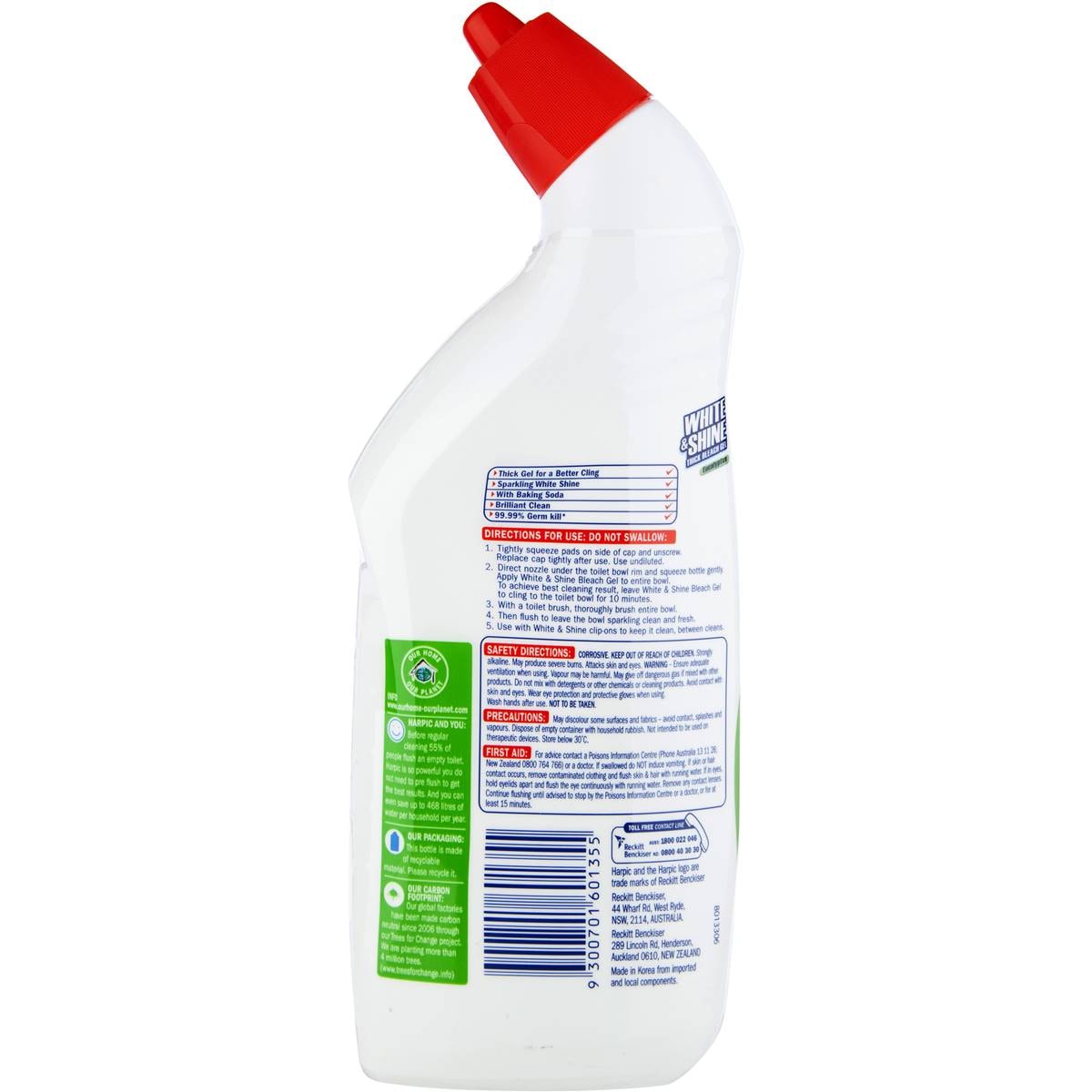 Harpic White & Shine Toilet Cleaner Bleach Gel Eucalyptus 450ml
