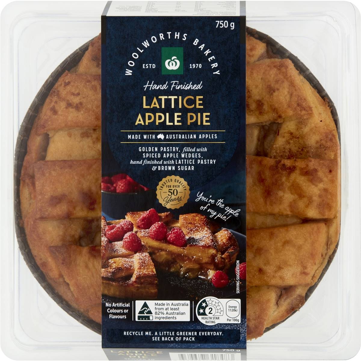 Woolworths Apple Lattice Pie 750g Woolworths