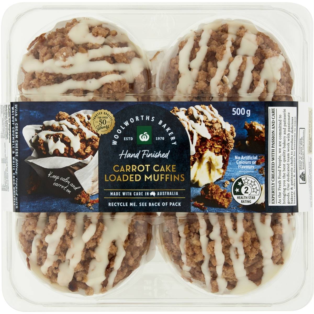 Woolworths Loaded Carrot Cake Muffin 4 Pack Woolworths