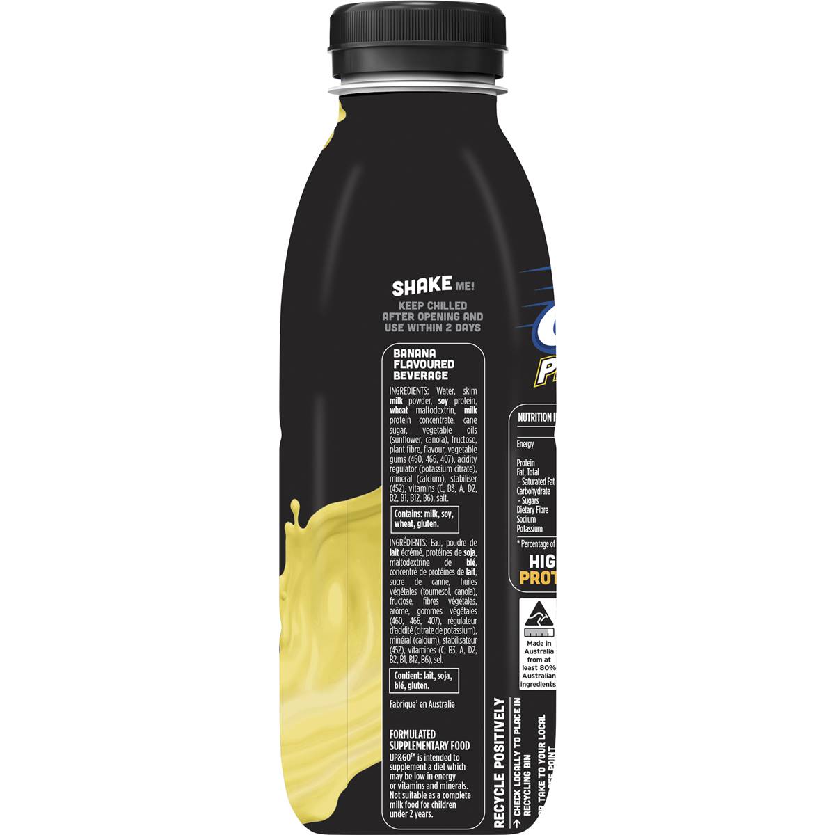 Up&go Protein Energize Banana Flavour Drink 500ml | Woolworths