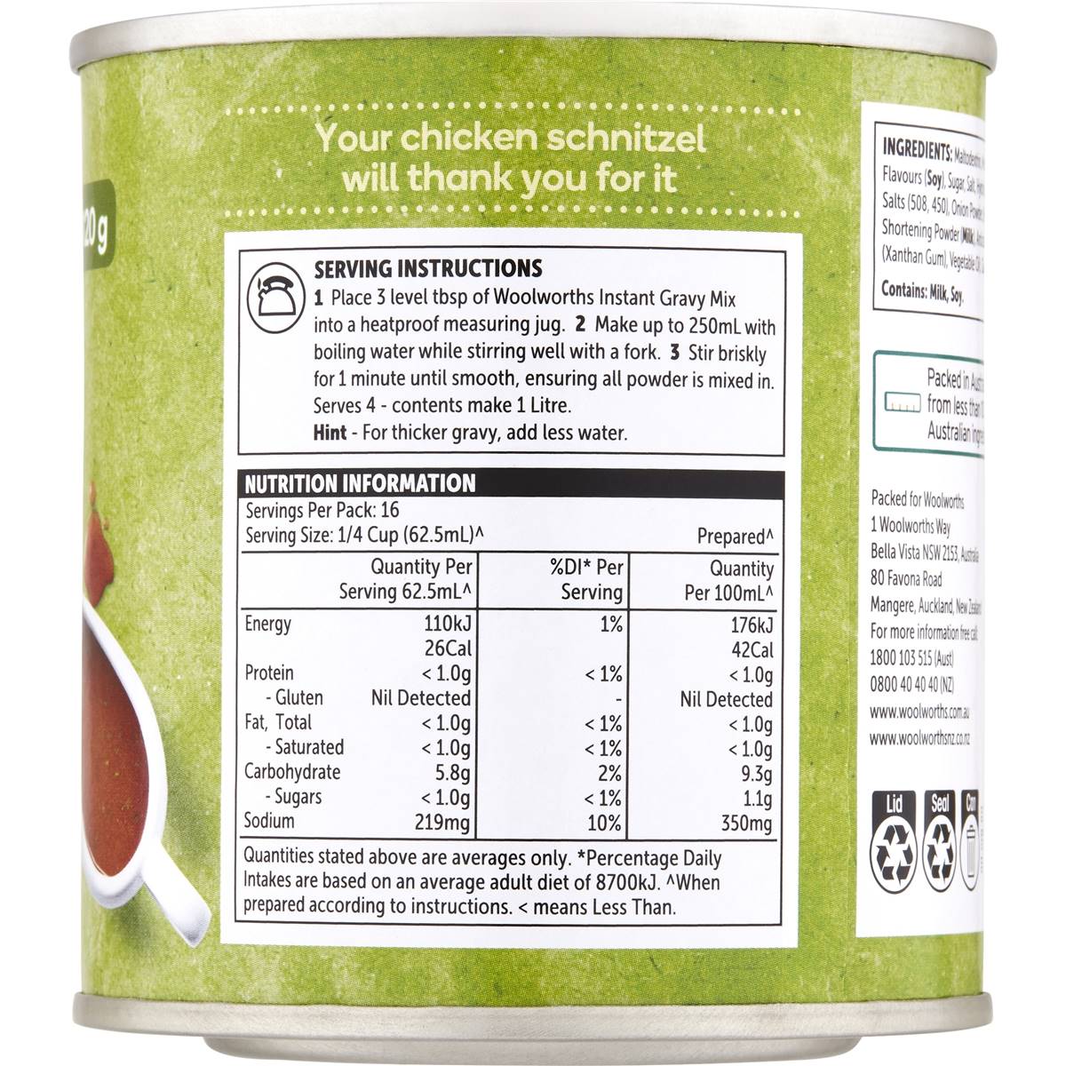 Woolworths Flavoured Instant Gravy Chicken 120g Woolworths