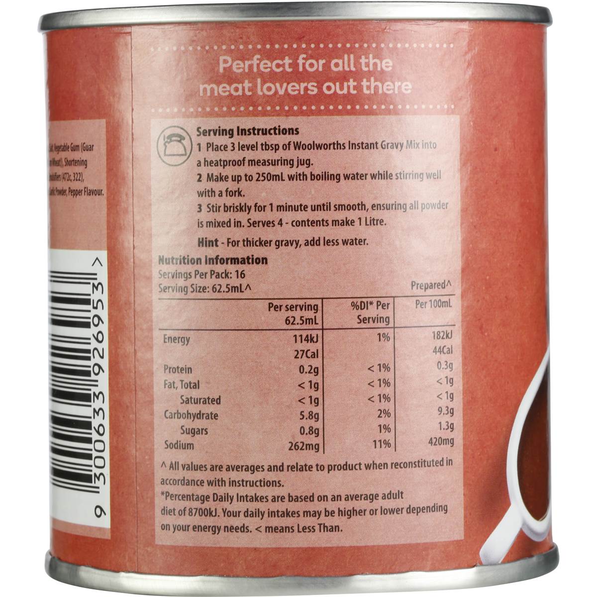 Woolworths Roast Meat Flavoured Instant Gravy 120g Woolworths