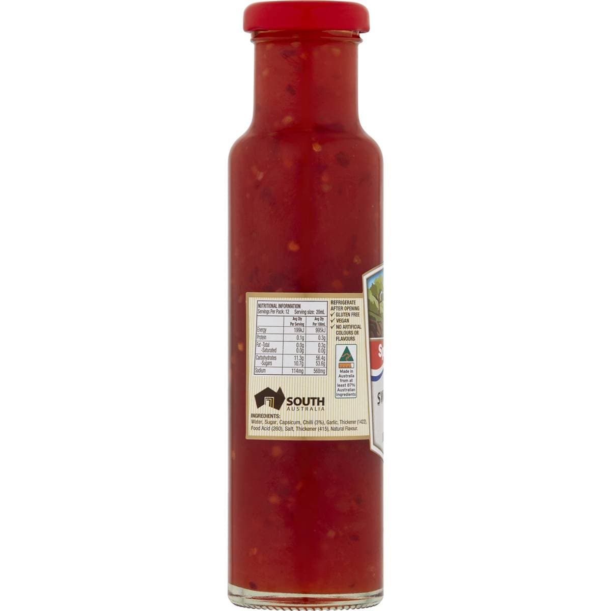 Spring Gully Sweet Chilli Sauce Gluten Free 245ml Woolworths
