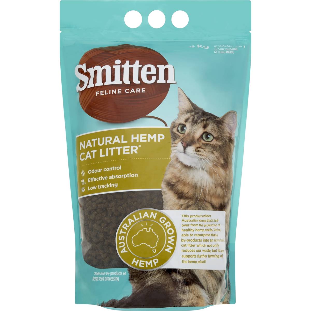 Smitten Natural Hemp Cat Litter 4kg Woolworths