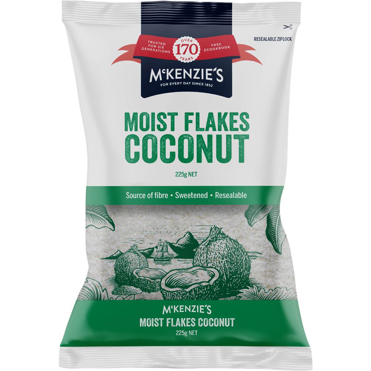 Mckenzie's Coconut Moist Flakes 225g Woolworths
