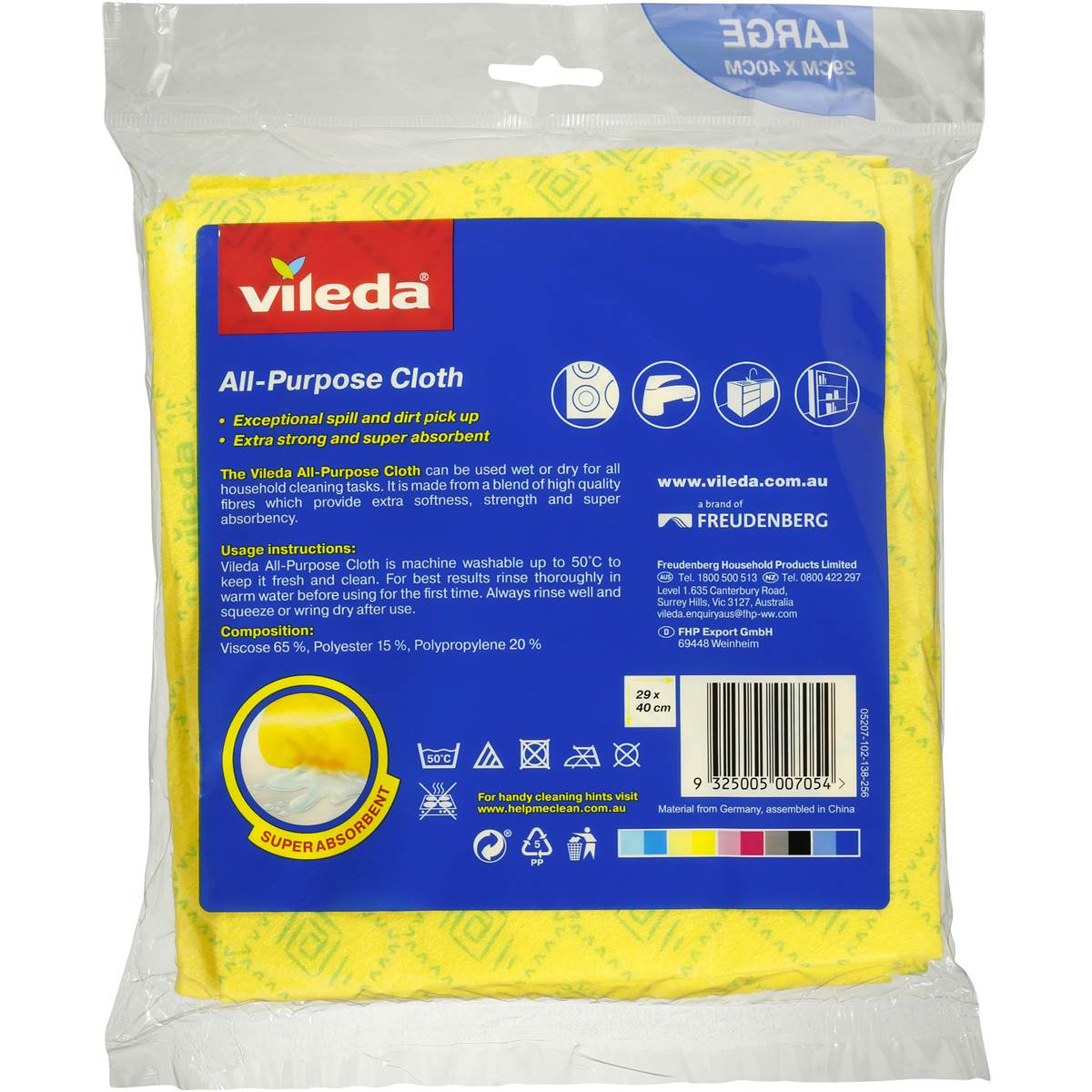 Vileda Cleaning Cloth All Purpose Cloth 6pk Woolworths
