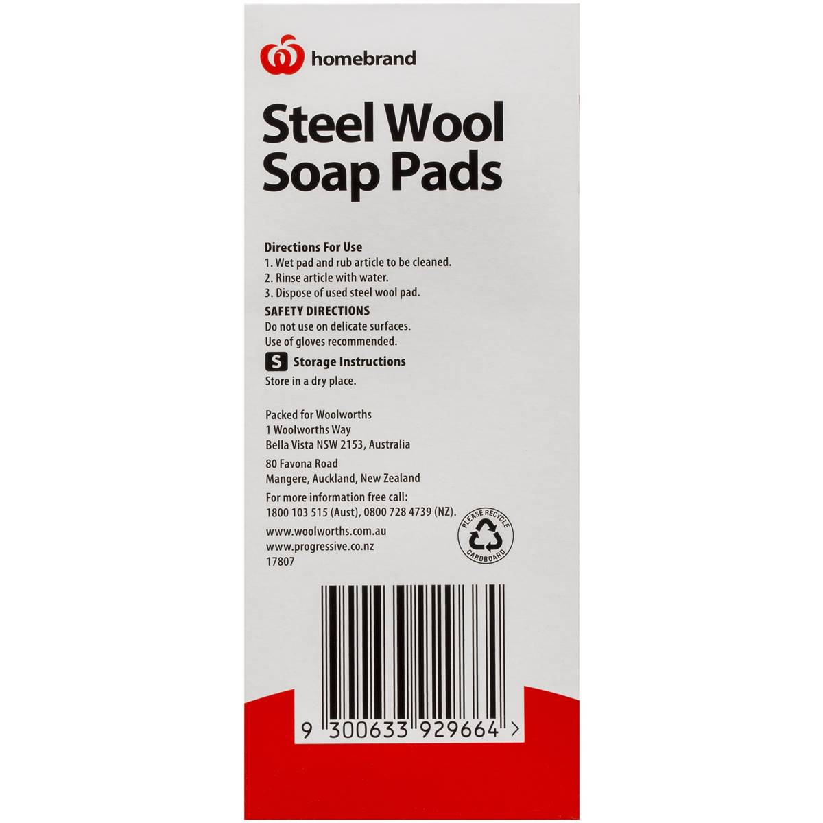 Homebrand Scourer Steelwool Soap Pads 15pk Woolworths