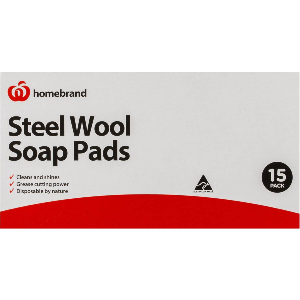 Homebrand Scourer Steelwool Soap Pads 15pk Woolworths