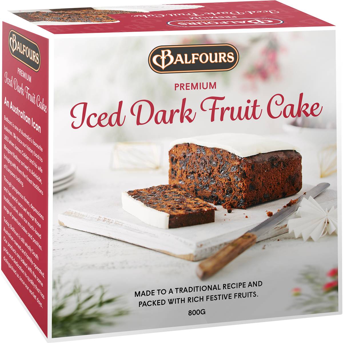 Balfours Iced Dark Fruit Cake 