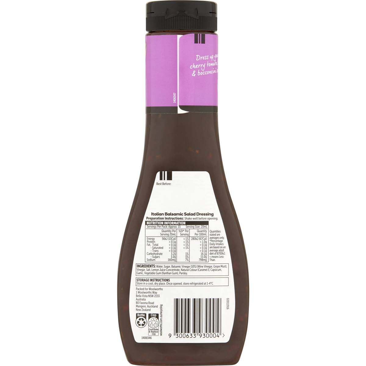 Woolworths Italian Balsamic Dressing 300ml Woolworths