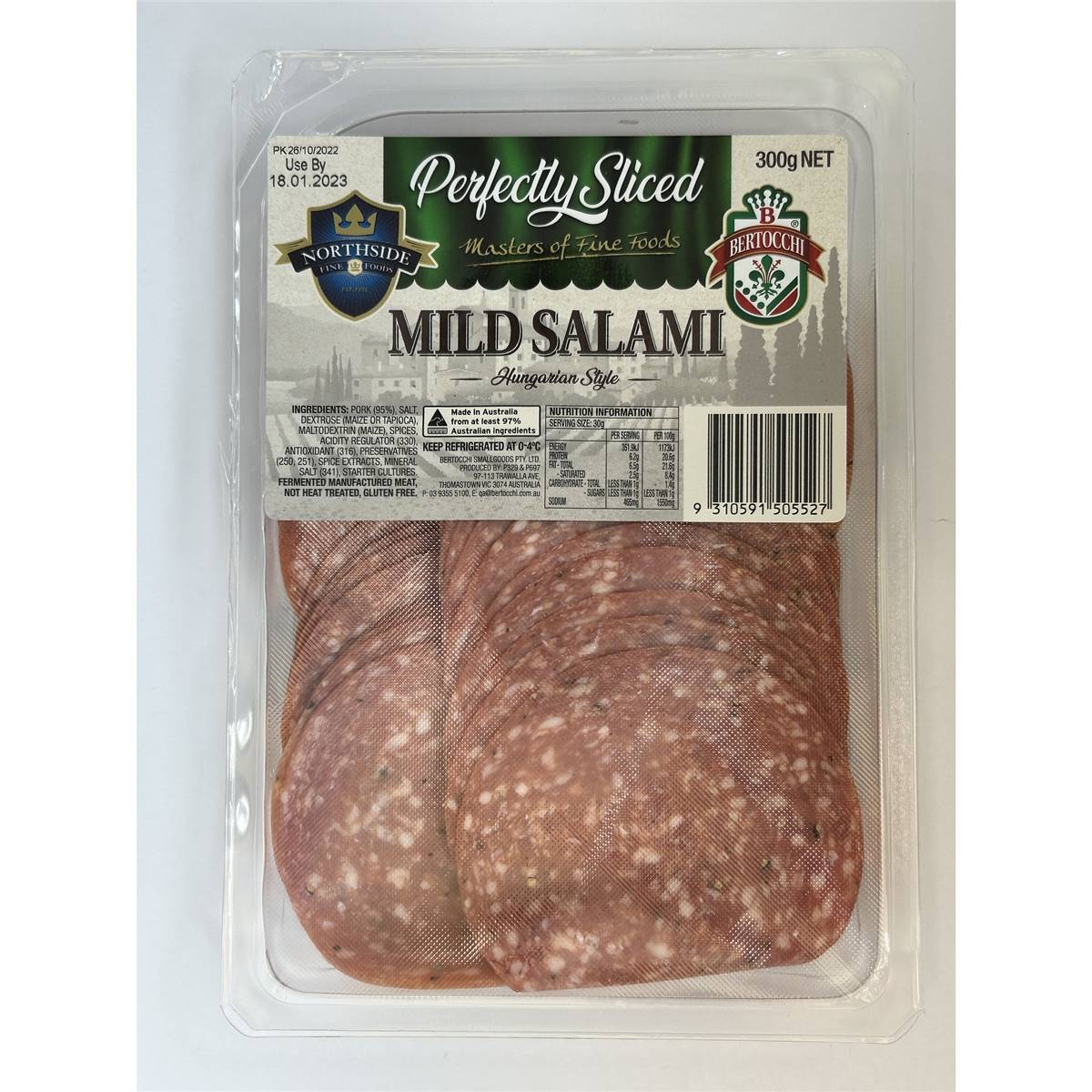 Bertocchi Perfectly Sliced Hungarian Mild Salami 300g Woolworths