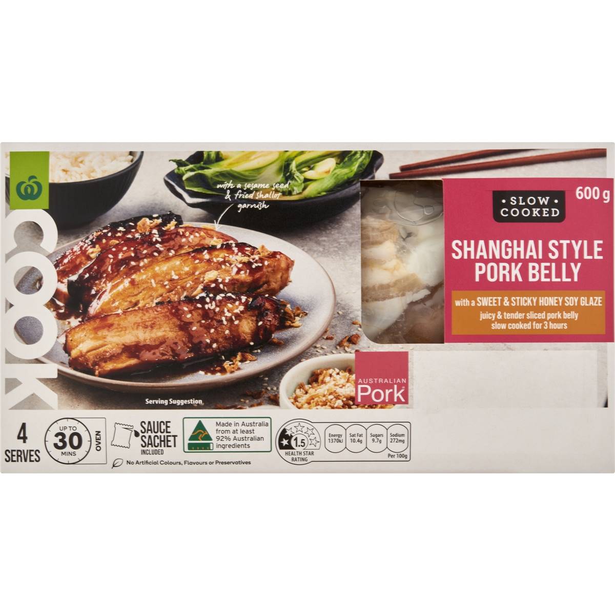 Woolworths Cook Slow Cooked Shanghai Style Pork Belly 600g Woolworths